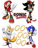 Sonic the Hedgehog Tails, Knuckles, and Shadow Removable Wall Stickers Set