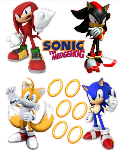 Sonic the Hedgehog Tails, Knuckles, and Shadow Removable Wall Stickers Set Sonic the Hedgehog Tails, Knuckles, and Shadow Removable Wall Stickers Set