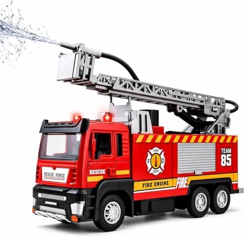 Fire Engine Rescue Truck Toy with Movable Ladder, Water Filling Feature, and Opening Parts for Kids-image-41