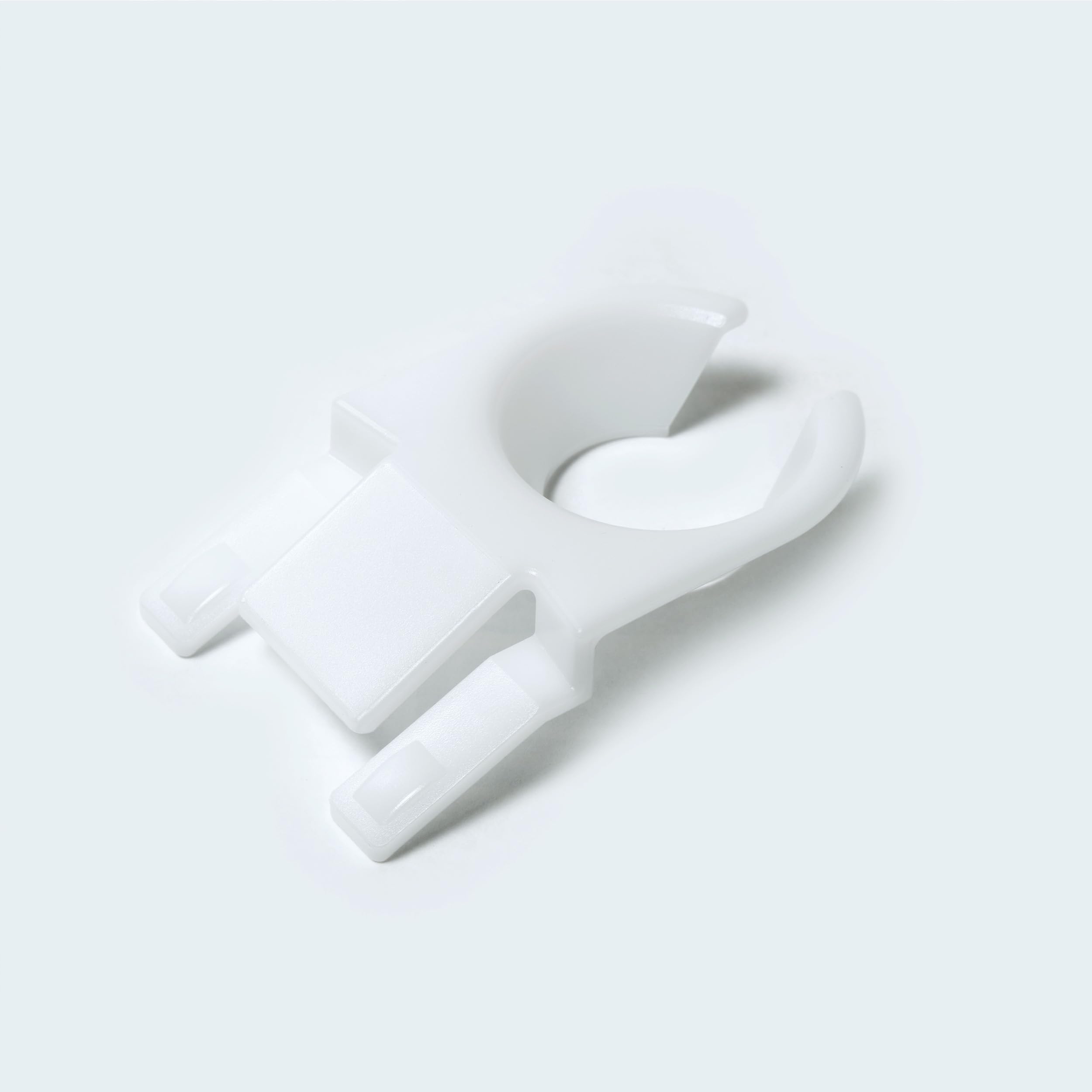 TAP - Soporte para vasos y copas, 10 clips, gancho para plato, soporte blanco