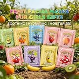 10PCS Kids Face Masks Skincare for Teenage Girls, Fruit Hydrating Face Mask for Kids Sensitive Skin, Natural Sheet Mask, Sooth & Moisturize, Christmas Birthday Gifts for Teenage Girls Kids - Image 2