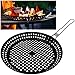 Koopman BBQ Grill Bratpfanne Ø 31 cm Gemüsepfanne Abnehmbarer Griff Antihaftbeschichtung Lochpfanne Grillkorb Gemüse Pfanne, Schwarz