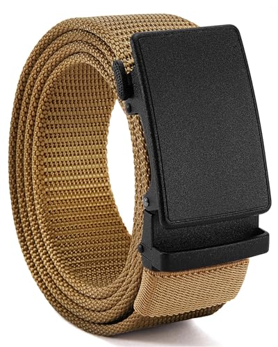 Image of CHAOREN 1.5 inch Nylon Ratchet Belts for Men - Adjustable Casual Work Belt with Slide Buckle - Trim to Fit