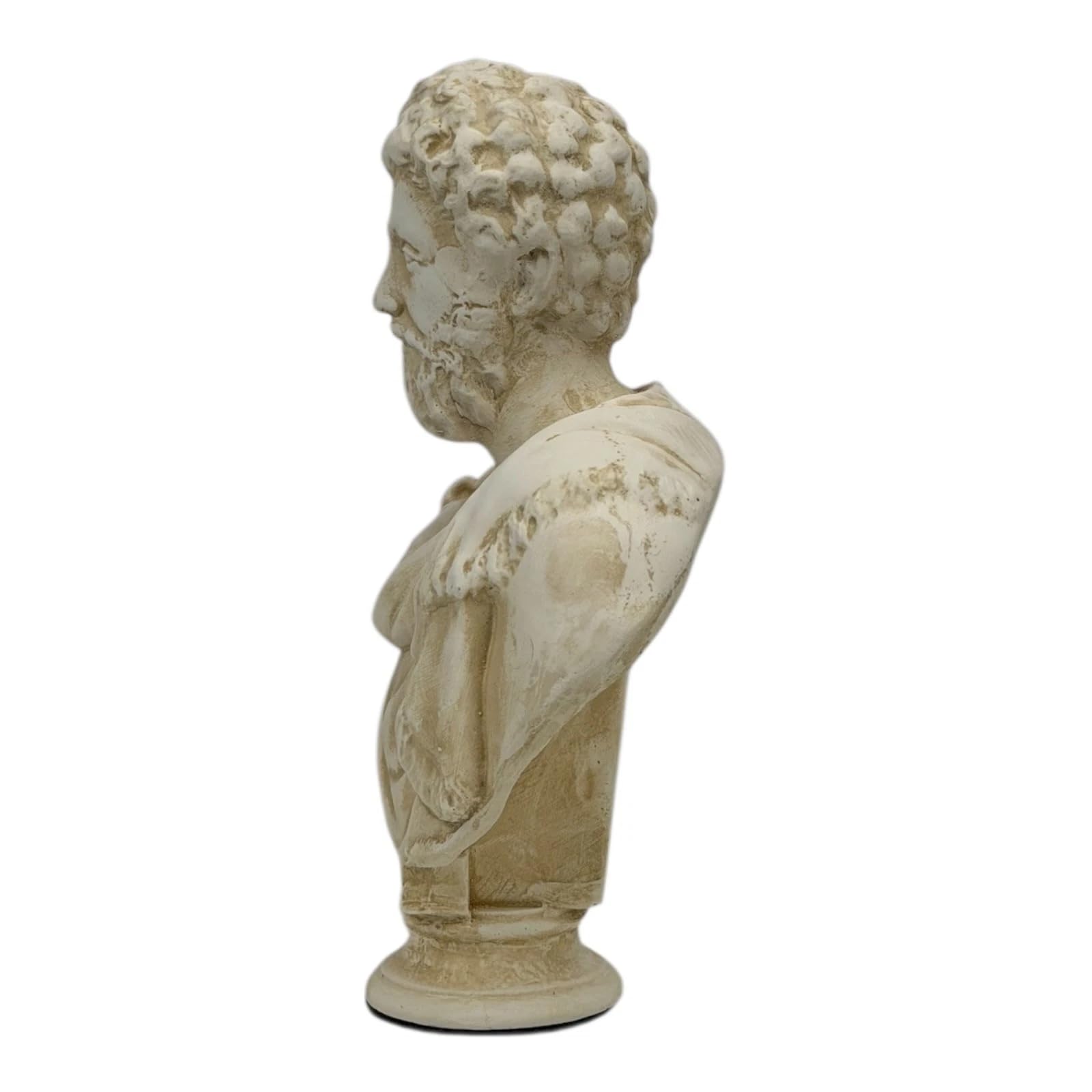 Busto Marco Aurelio – Imperatore romano e filosofo stoico beige | Arte greca fatta a mano | Decorazione classica 17,8 cm