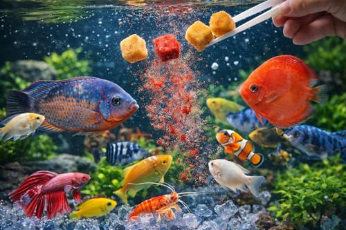 Fischfutter Frostfutter Tropical Sextett – 5×100g Blister mit je 30 Portionen (150 Futterportionen) – Abwechslungsreiches Mischfutter für Aquarienfische