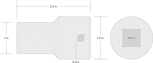 Miniatura 4 de TEKTON Adaptador de unidad de 34 pulgadas (F) x 1 pulgada (M)  SHA34104