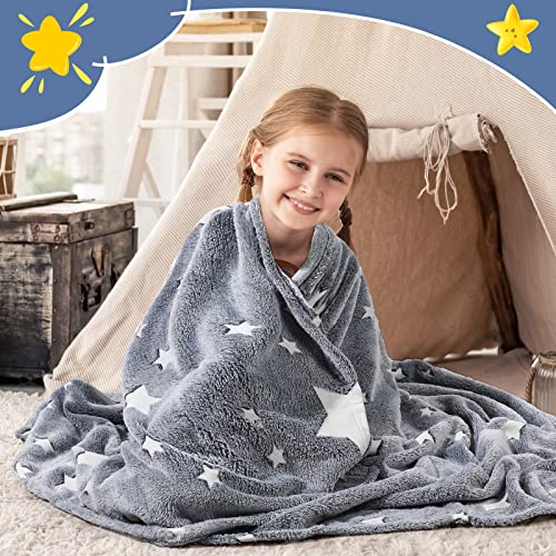 Chumia CHUMIA-FLANNEL FLEECE BLANKET-063 2 Pieces Glow In The Dark Throw Blanket Flannel Fleece Blanket Soft Warm Cozy Kid Throw Blanket thumb #2