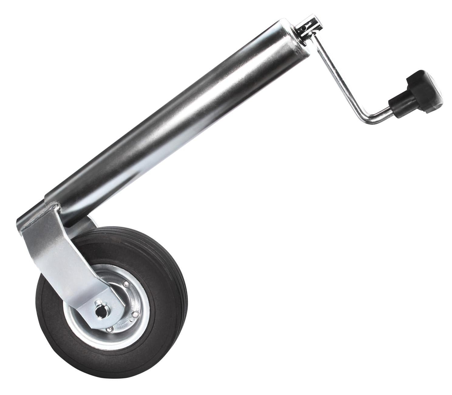 otgerlensker products PKW Anhänger Stützrad 60 mm Stahlrohr 400 kg - Wohnwagen, Trailer, Bugrad, Stahlfelge (Standard (manuell))