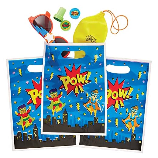 Baker Ross FX729 Bolsas de regalo héroe - Pack de 10, Bolsas para regalos héroe para fiestas infantiles