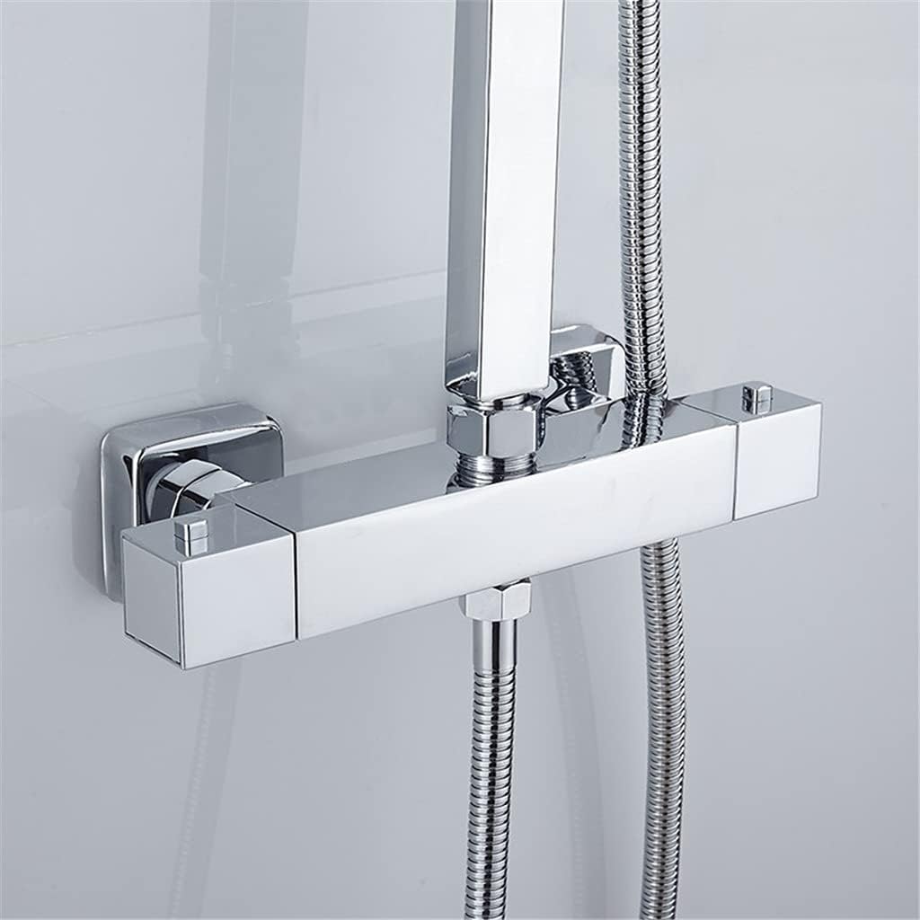 Bathroom Thermostatic Mixer Tap Accessories Cold Hot Mixing Valve Bathtub Faucet Black Shower(White-Fruit peach5)