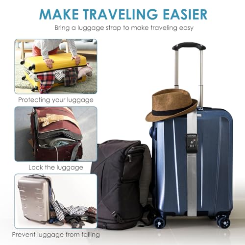 Image of Travel Inspira Luggage Straps for Suitcases with TSA Lock, Protect Your Luggage Anti-Burst, High Visibility Color, Easy to Identify Luggage Adjustable Heavy Duty Belt for 20-32 Inch Suitcases