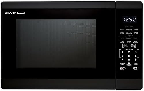 SHARP Horno microondas para encimera con plato giratorio extraíble de 12.4 pulgadas, 1100 vatios, 1.4 pies cúbicos, color negro disponible en Yaxa Costa Rica