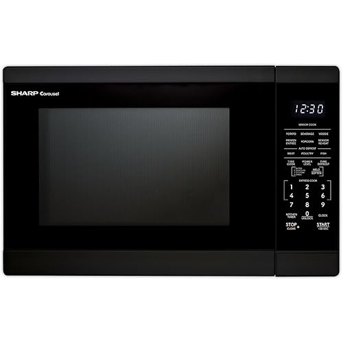 SHARP Countertop Microwave Oven with Removable 12.4" Carousel Turntable, 1100 Watt, 1.4 Cubic Feet, Black