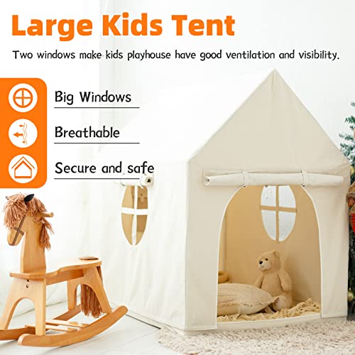 Canvas Kids Play Tent Indoor Toddler Playhouse Playroom Inside Children Teepee Tents Playhouse For Girls Boys Toddler Play Tent Indoor & Outdoor #TOP5