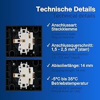 REV AquaForm Doppelsteckdose, Feuchtraum, IP44, Aufputz, Schutzkontakt, Kunststoff, Anthrazit – Ansicht 6
