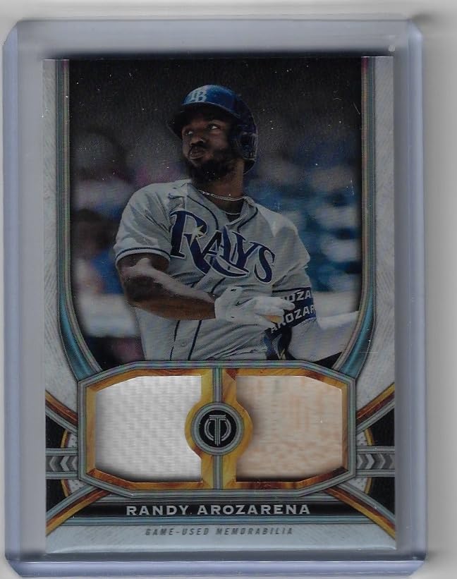Randy Arozarena Serial Numbered #099/199 Tribute Relic Game Used Memorabilia Relic Jersey & Bat Parallel Collectible Baseball Card - 2023 Topps Tribute Collection Baseball Card #DR-RA (Rays)