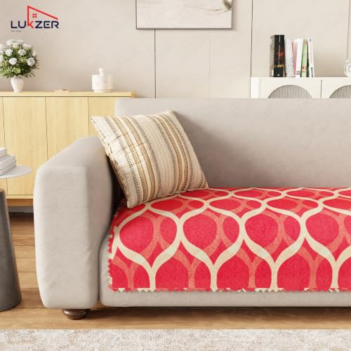 Image of Lukzer 4 Seater Sofa Cover Mat Reversible Quilted Sofa Seat Protector with WaveEdge Ultrasonic Cut - Dessert Jewel - Washable Anti-Slip Sofa Throw for Living Room Couch Cover 220 x 85 CM /SC-202-04WE