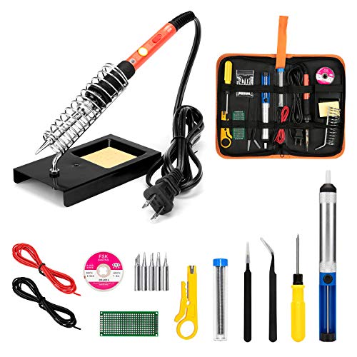 Soldering Iron Kit, 60W Upgraded Soldering Kits Adjustable Temperature Welding Soldering Iron Tool