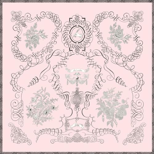 35"x35" Large Square Printed 100% Mulberry Silk Charmeuse Scarf with Hand-Rolled Edges4