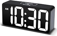 DreamSky Small Digital Alarm Clock - 2" Large Display with Dimmer, USB Charging Port, Adjustable Volume, Bedside Desk Clock Adapter Powered