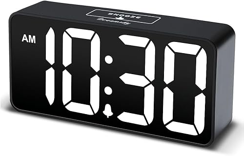 Miniatura 14 de DreamSky Wooden Digital Clock for Bedroom Desk - RGB Loud Alarm Clock for Heavy Sleepers with Volume Control, Large Numbers with Dimmer for Living