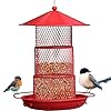 Fermus foldable bird feeder portable and collapsible outdoor metal bird feeder with tray for balcony and backyard  urban country home decor