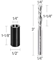 Vista 13 de Spiral Router Bit 1/4 Inch Shank Up Cut Spiral Router Bit 2 Flutes HRC55 Solid Carbide Spiral Milling Tool 1/4 Inch Cutting Diameter 3 inch Extra