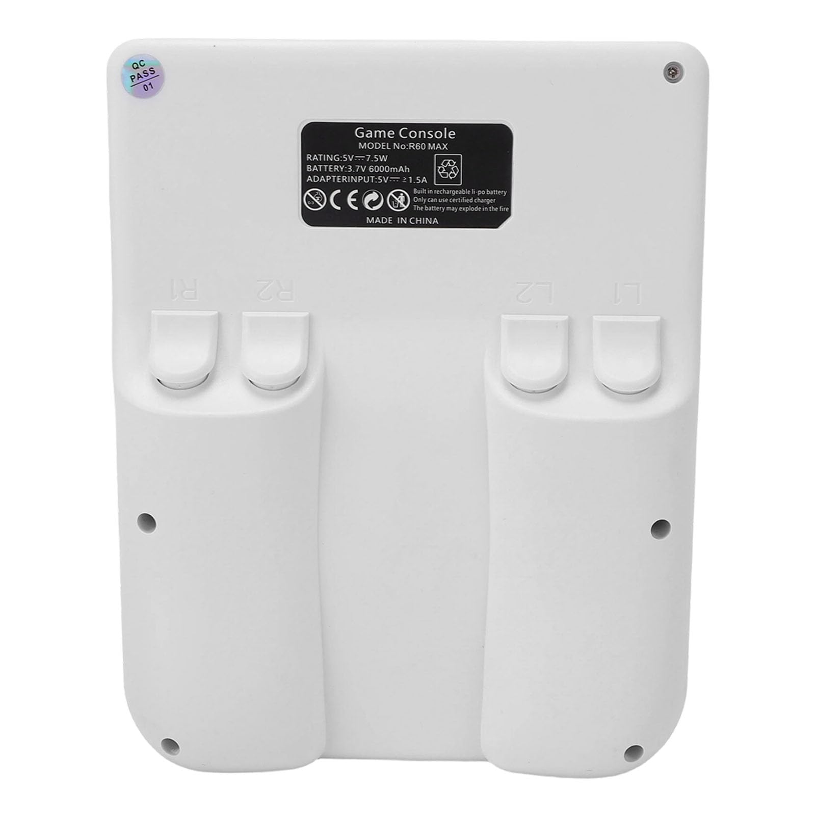 Generic Console di Gioco Portatile retrò Schermo Open Source da 6 Pollici con Batteria a Lunga Durata per Titoli retrò 3D 1 X Console di Gioco (WHITE)