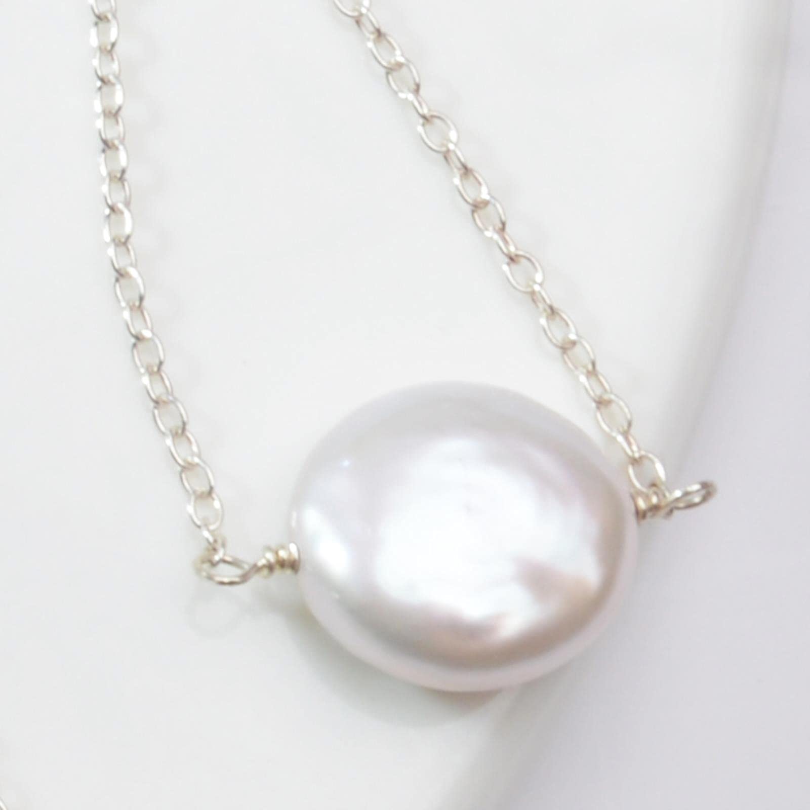 Amazon.co.jp: 天然淡水真珠925スターリングシルバーネックレス12-13mm 