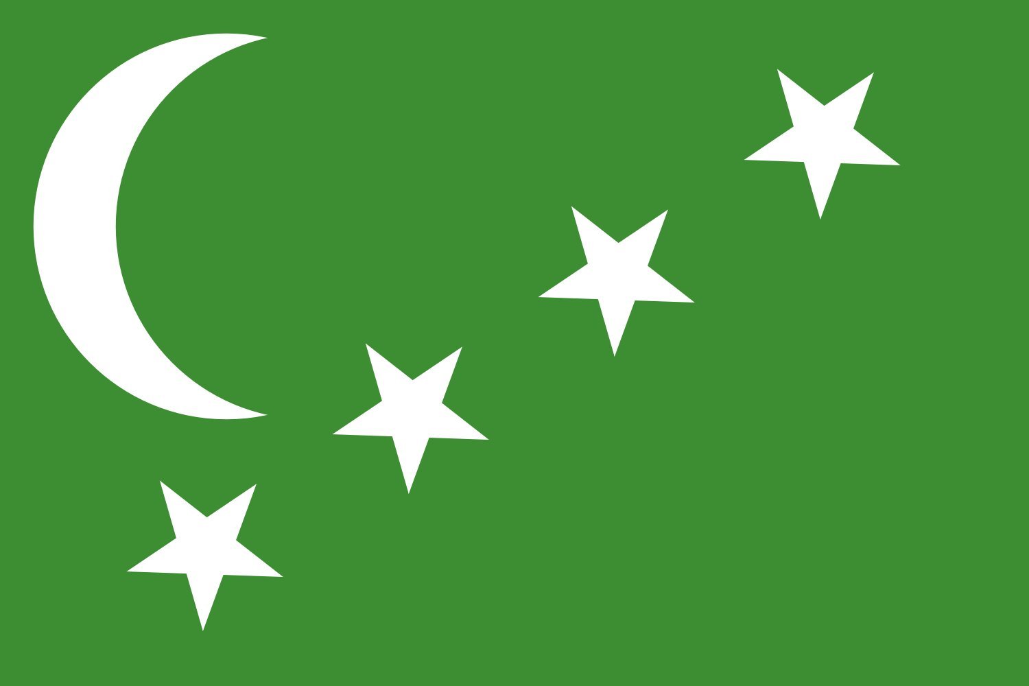Drapeau Comoros 1963–1975 grand modèle pour décoration intérieure vintage