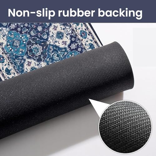 Image of MAXOSHINE PVC Bathroom Mats Anti Slip | Water Absorbent Bath Floor Mat | Quick Dry Anti Skid Bathroom Mats for Home | Door Mat for Wet Area 40x60 CM (Persian Blue)