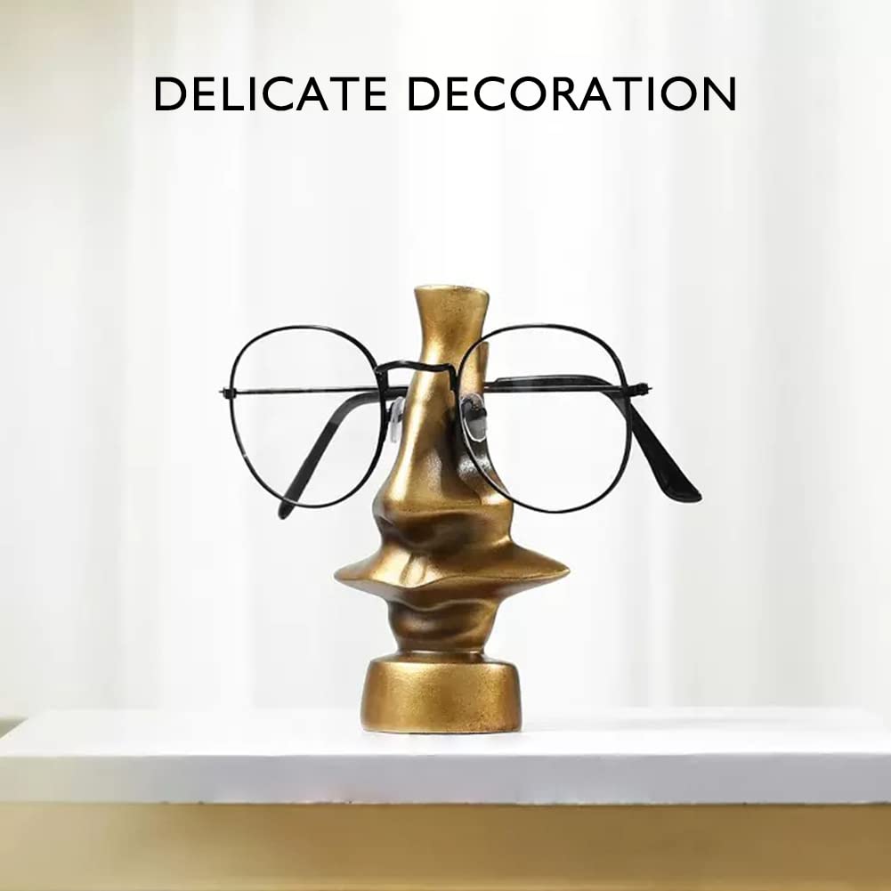 MSUIINT Skull Glasses Stand With Storage Tray - Lifelike Resin Eyeglass Holder & Desk Decor (Black)
