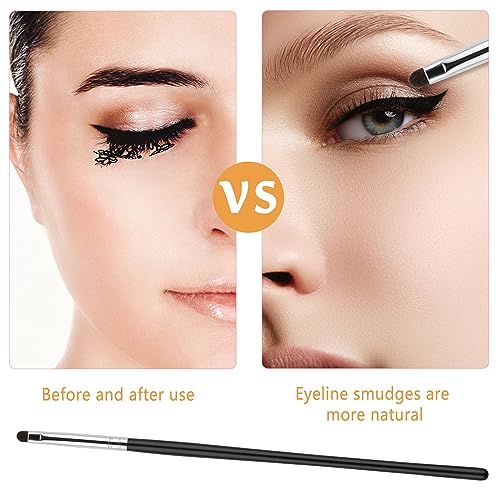 WLLHYF Eyeliner Smudge Brush 2 PCS Professional Eye Makeup Brushes Ultra Thin Eyebrow Brush Kit Soft Makeup Tool Eyeshadow Tight Liner Brush for Eyeshadow Gel Powder Cream Women Girls - Image 4