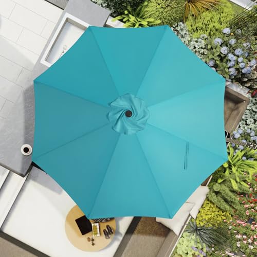 Image of MASTERCANOPY Patio Umbrella 10 ft Replacement Canopy for 8 Ribs-Turquoise Canopy Only