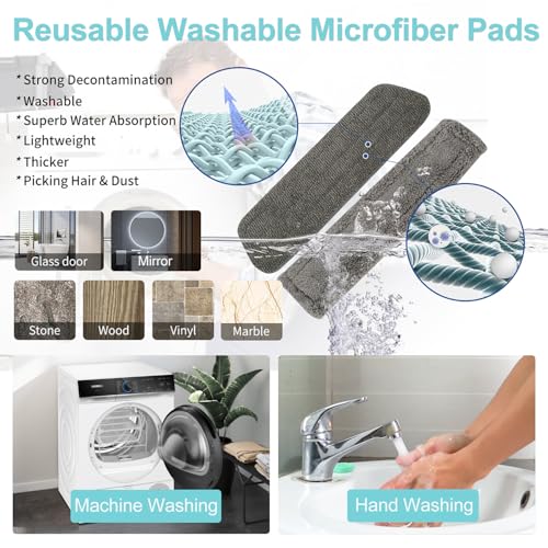 Wiseten 2 in 1 Fensterputzer und Bodenwischer mit Sprühfunktion, Professioneller Fensterwischer mit Teleskopstiel für hohe Fenster, Wischmopp Spray Floor Mop Sprühwischer für die Bodenreinigung – Bild 8