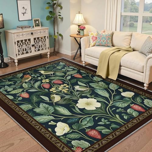 Tapis faune et botanique à poil bas avec finitions premium