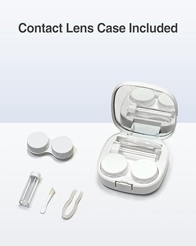 Miniatura 3 de Luxtude Funda para lentes de contacto, gafas y estuche de contacto 2 en 1, carcasa rígida para contactos de viaje con espejo, fundas dobles para