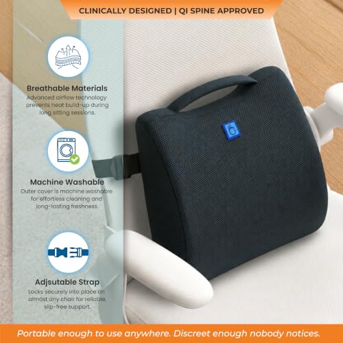 Image of Orthosit Orthopedic Lumbar Support | 5-Yr-Warranty | Back Support Cushion | Back Pain Relief| (Grey - Set of 2)