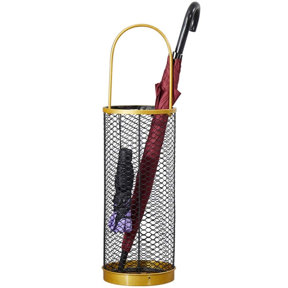 Sywlwxkq Umbrella Stand Portable Metal, Stylish Hollow Creative Home Hotel Lobby Floor Umbrella Rack, Storing Long/Short Umbrella, 21.5x75cm