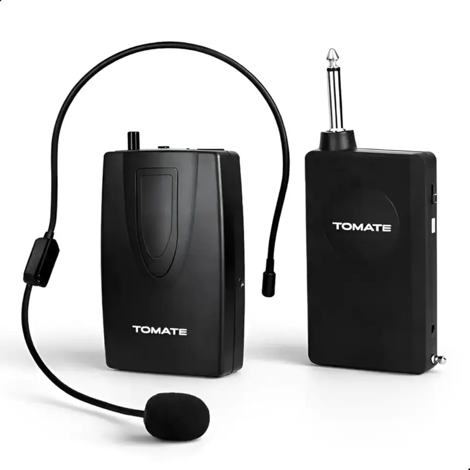 Microfone Sem Fio Headset Profissional P10 Longo Alcance 50m Wireless 2.4GHz Baixa Latência Redução de Ruído para Palestras Igrejas Aulas