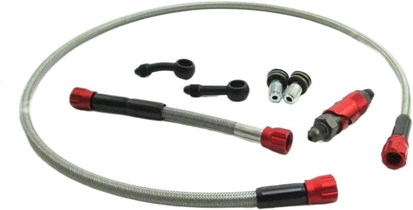 Front Brake Hose Line Quick Release Adapter Kit for Pit Dirt Bike Motard - AN3 Banjo Fitting, 1 Meter Length, good Aluminum/Plastic Material