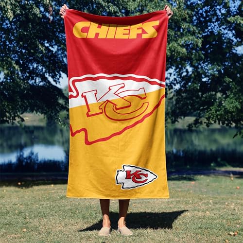 Image of Northwest NFL Kansas City Chiefs Microfiber Beach Towel, 30 x 60 Inches - Quick Dry, Sand Resistant, Lightweight, Highly Absorbent, Incisor Design