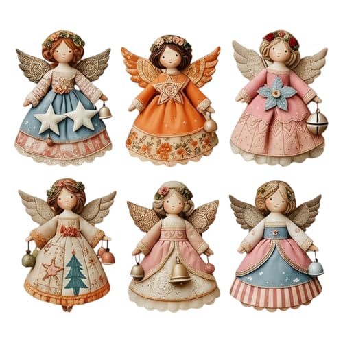 Hänge – 6 stycken naturligt justerbara snöre med hänge | liten juldekoration – för familj vänner barn vägg girlang jul utomhus