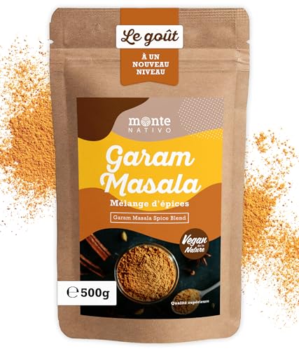 Garam Masala Monte Nativo (500g) - Garam Masala en Poudre - Épices aromatiques séchées avec soin, idéales pour Cuisiner et Assaisonner - Arôme et Goût intenses