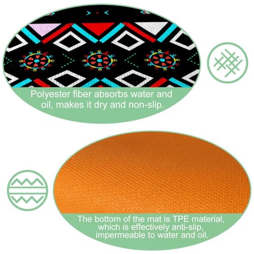 Tapetes de cocina antideslizantes y superabsorbentes VAPOKF lavables estilo bohemio 6