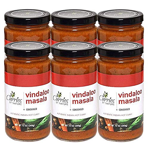 Curries By Nature Vindaloo Curry Sauce | 12 Ounce, 6 Pack | Gluten Free Natural Olive Oil Condensed Cooking Sauce Indian Curry