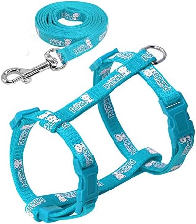 CELLTEK Escape Proof Cat Harness and Leash - Adjustable Cat Walking Harness Nylon Strap Collar with Leash (Blue)
