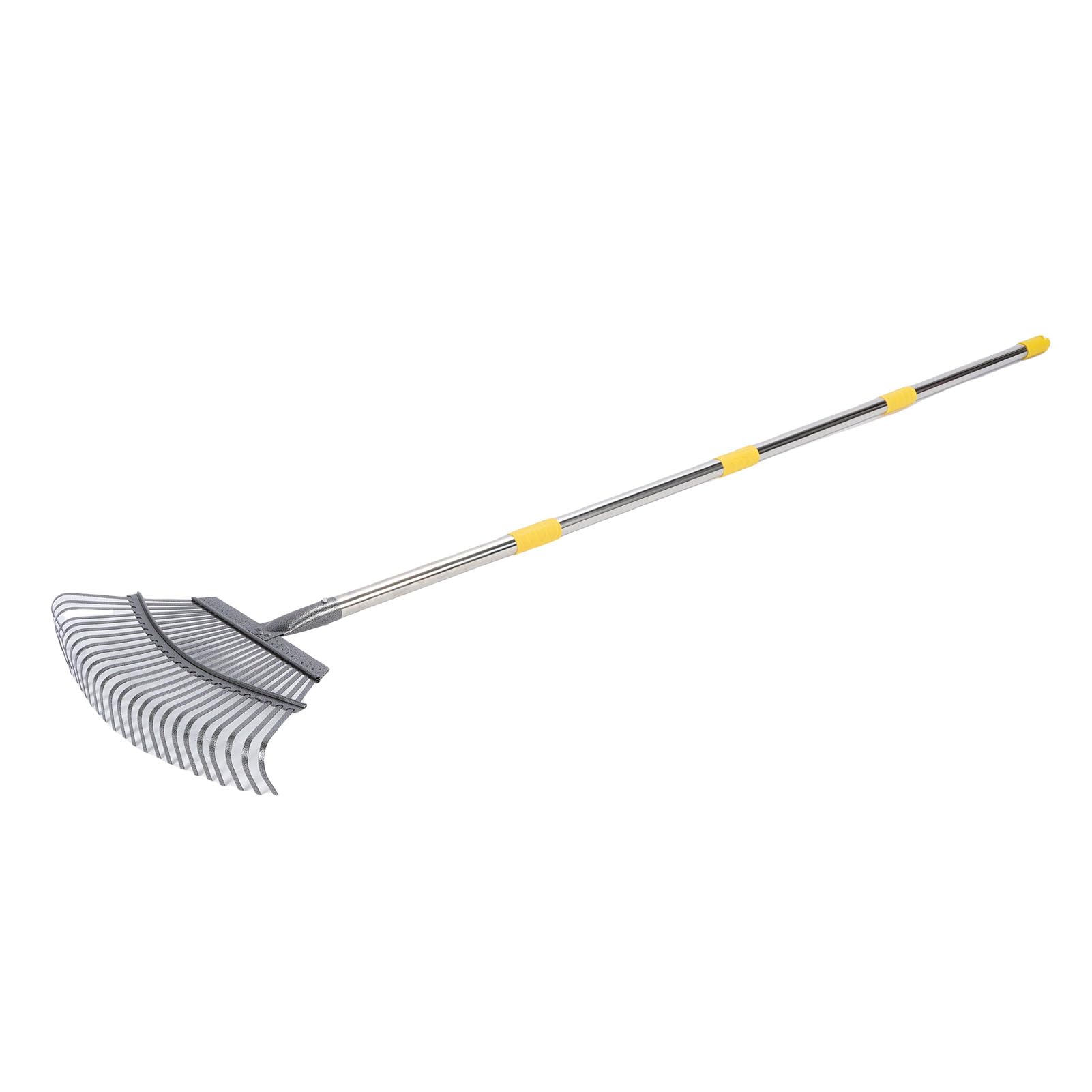 Rastrillo de Jardín Rastrillo de Hojas de Metal con Largo Ajustable para una Limpieza Eficiente del Jardín con Bolsa de Hojas Reutilizable de 36 a 73 Pulgadas