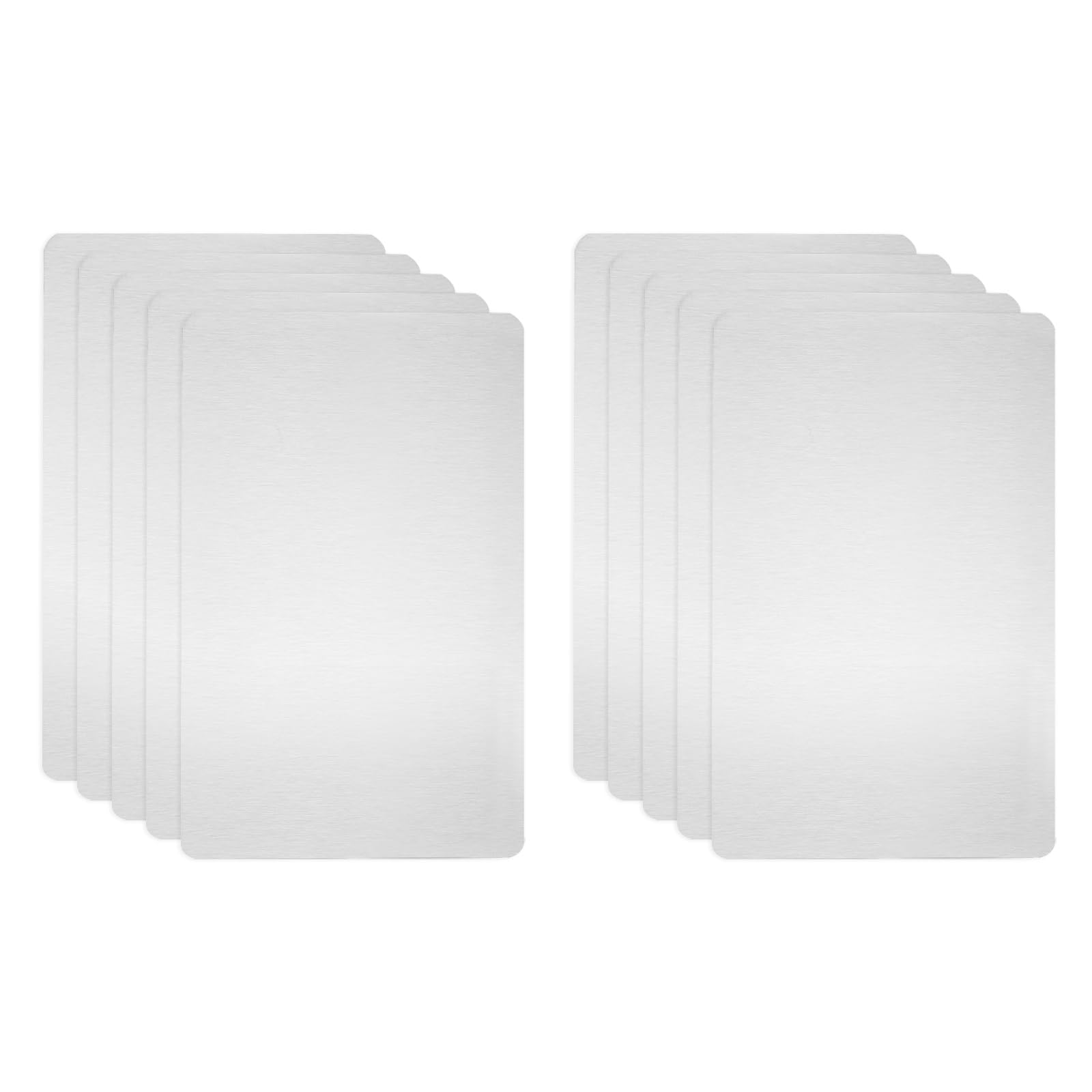 sourcing map 10pcs Metal Business Card Blanks, 80mm x 50mm x 0.4mm Stainless Steel Engraved Metal Business Visiting Name Cards for House Office DIY Gift Invitation(Silver, Brushed)