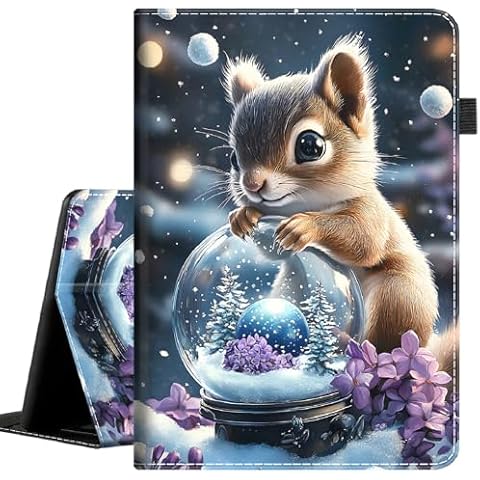 Case for All-New Amazon Kindle Fire HD 10 and Fire HD 10 Plus Tablet (13th/11th Gen, 2023/2021 Release) 10.1, Slim Folding Stand Cover with Auto Wake/Sleep ，Cute Squirrel in Winter Cover
